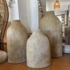 trio de jarre haute beige