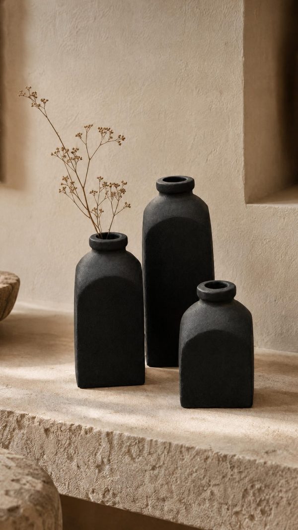 trio petites poteries noires BIANKI