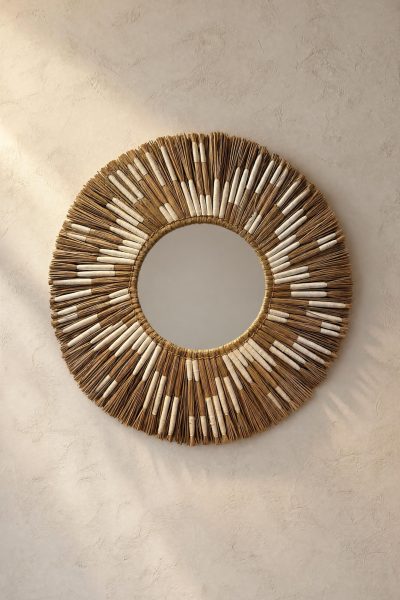 miroir en laine blanc