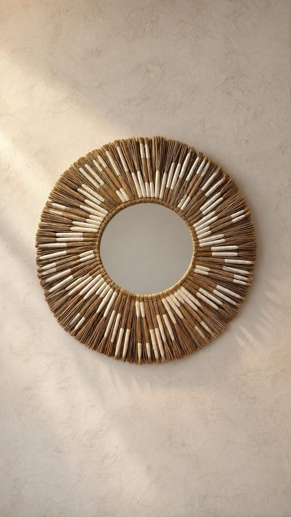 miroir en laine blanc