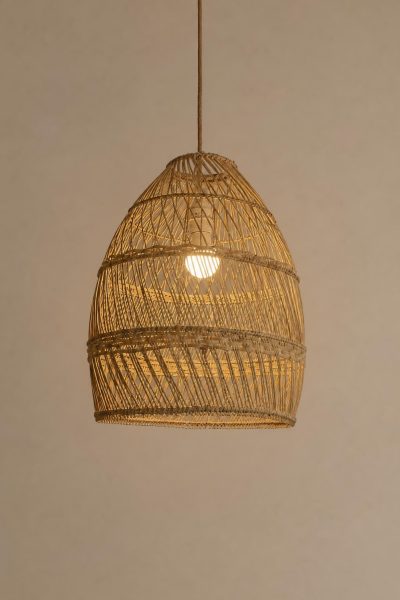 suspension en rotin wavy