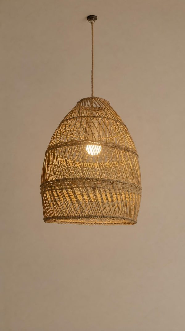suspension en rotin wavy