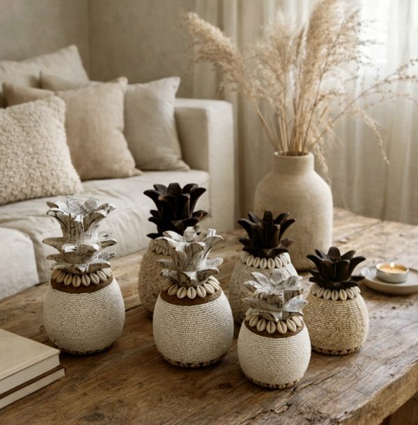 décoration ananas en bois