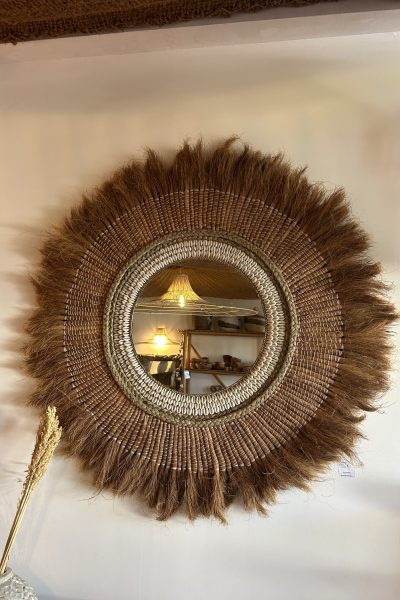 miroir paille et coquillages