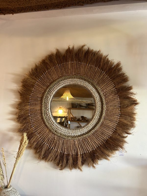 miroir paille et coquillages
