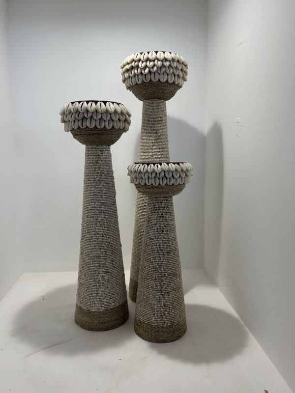 bougeoirs perles et coquillages