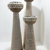 bougeoirs perles et coquillages
