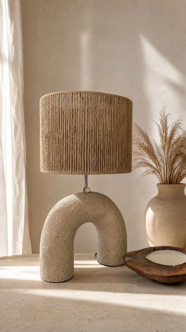 lampe sur pied en sable et résine