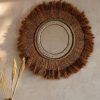 miroir en paille et coquillages