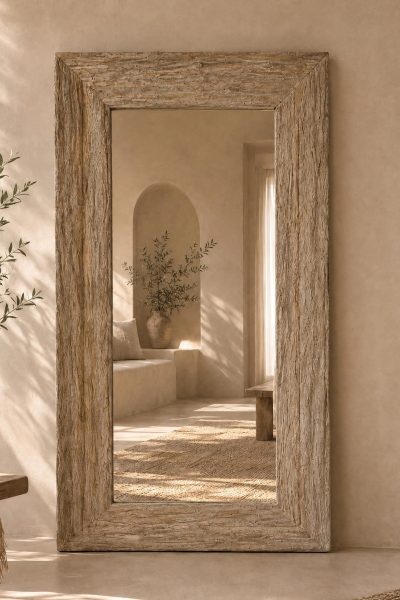 miroir teck blanchi