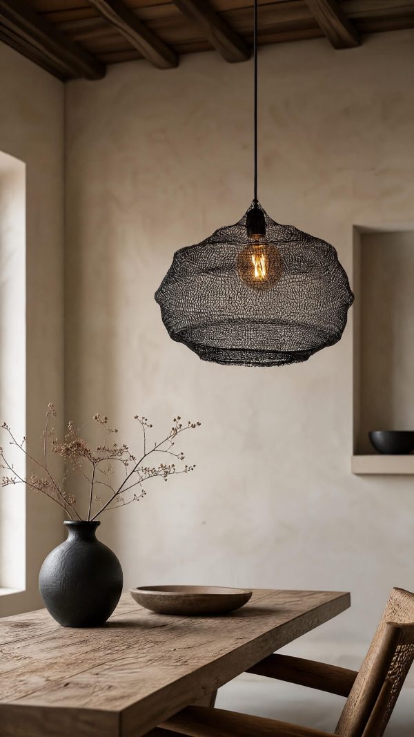 suspension maille de fer noire besi