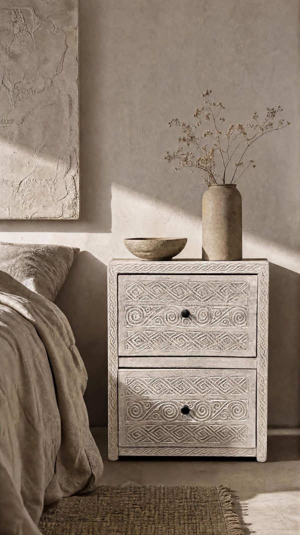 table de chevet bois blanc