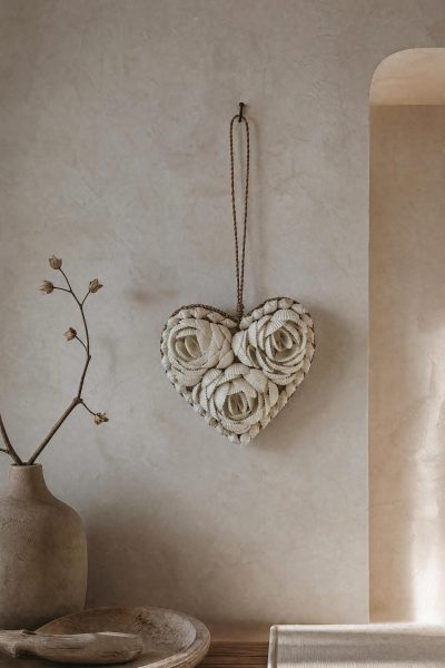 Petite décoration murale en coquillages - HEART